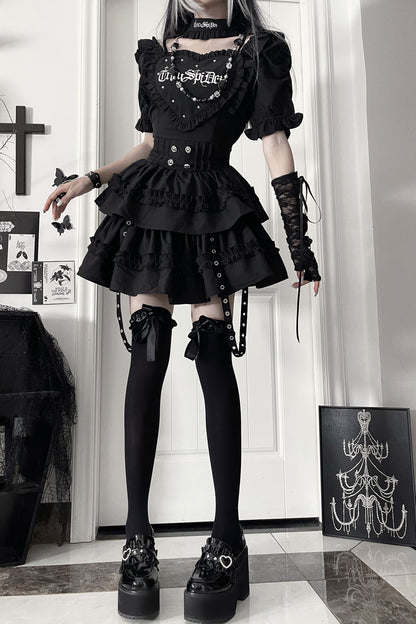 Subculture Gothic Print Dress