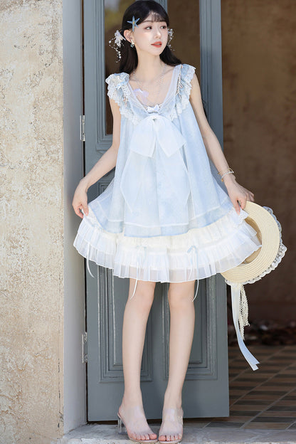 Aqua Coastal Han Element Top and Skirt Set