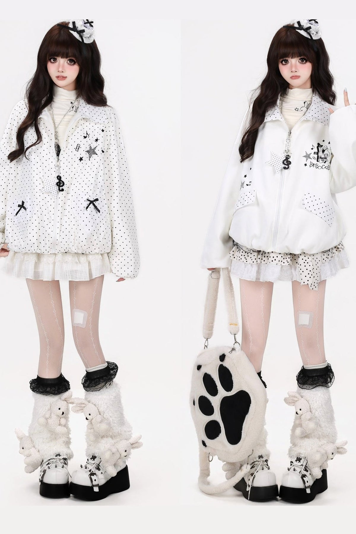 Reversible Polka Dot Lapel Jacket