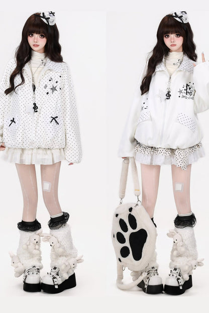 Reversible Polka Dot Lapel Jacket