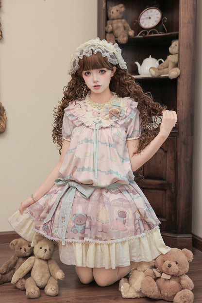 Teddy Bear Print Doll Lolita Dress