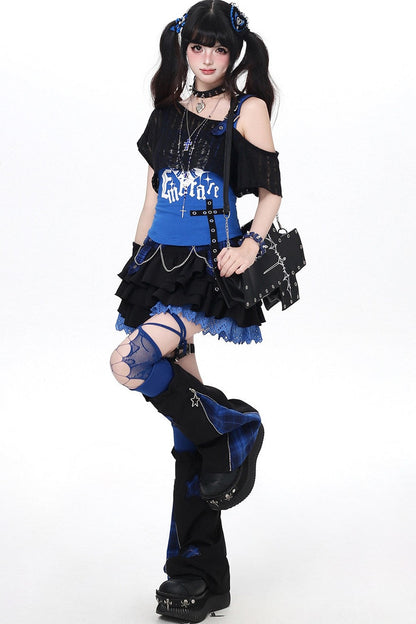 Dark Chain Subculture Cross Skirt
