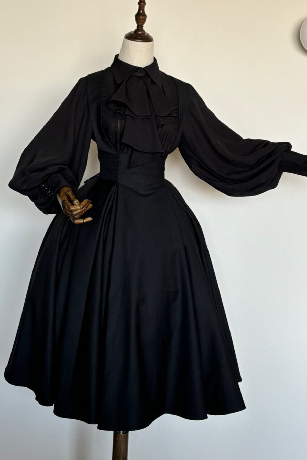 Black Iris Ruffle Suspender Half Skirt