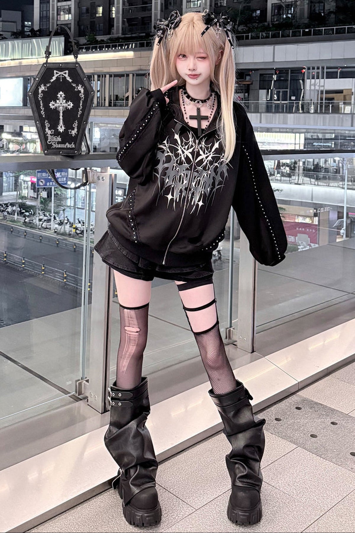Dark Domain Thorn Distressed Zipper Jacket