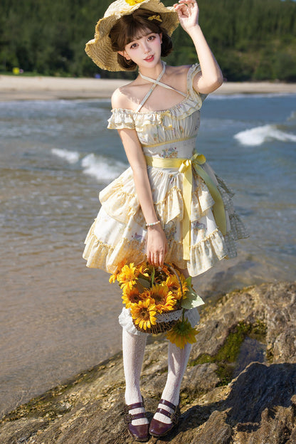 Sunflower Garden Ruffle Dress Set