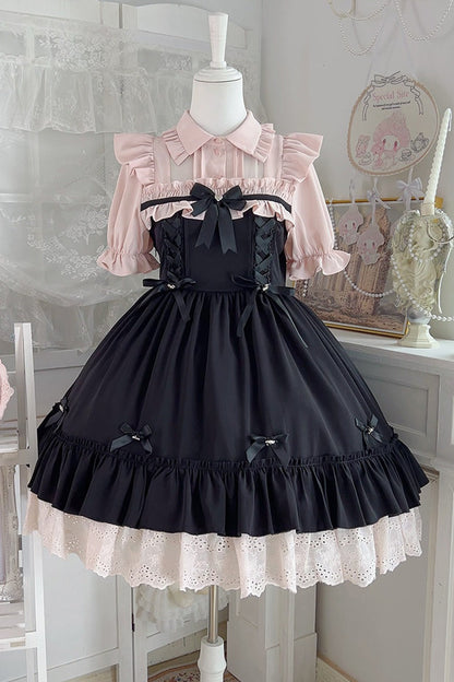 Lolita Lace Ribbon Ruffle Dress