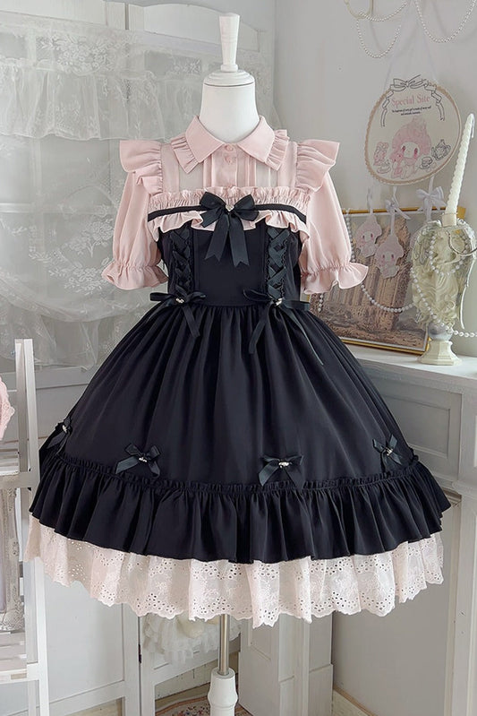 Lolita Lace Ribbon Ruffle Dress