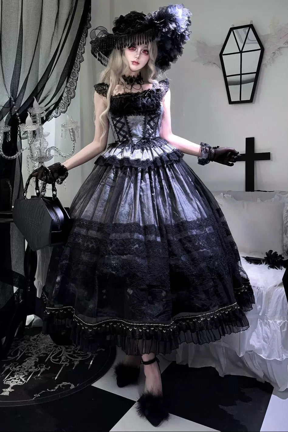 Misty Grape Garden Lolita Cami and Skirt Set-Up
