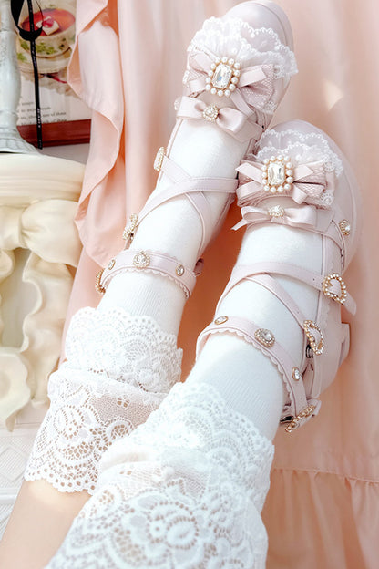 Rhinestone Lace High Heels