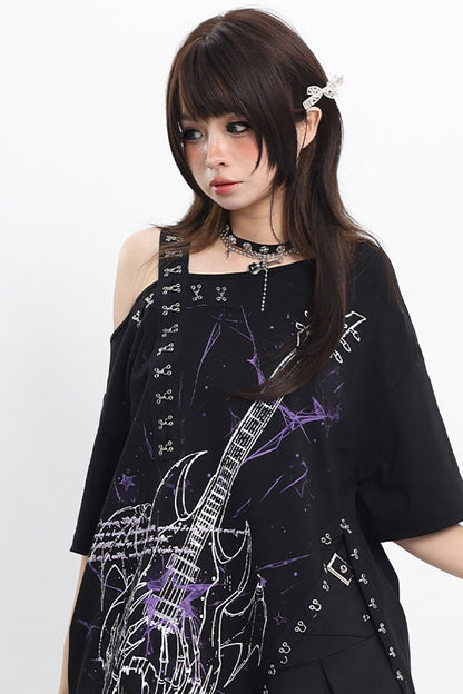 Cat Irregular Loose T-shirt