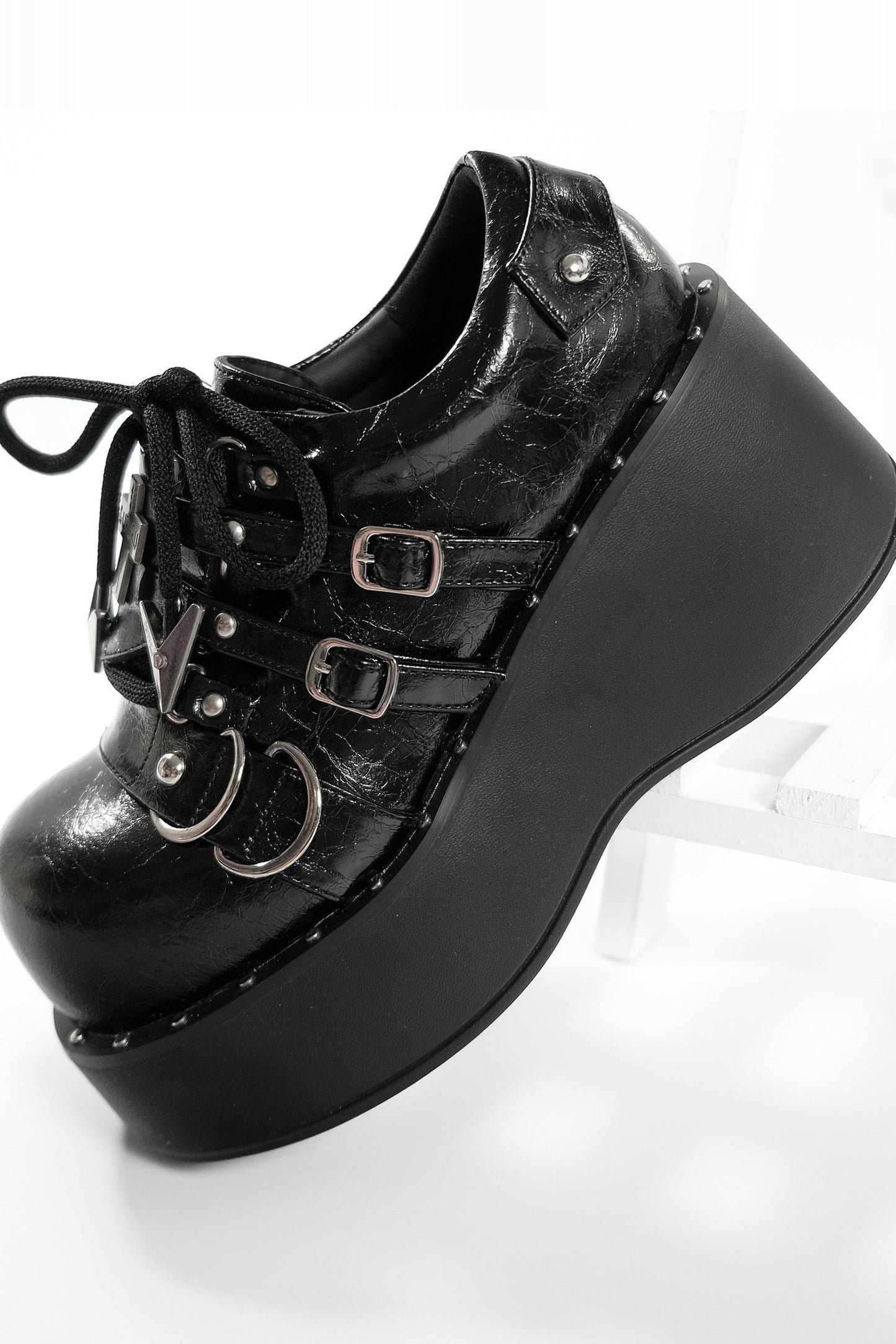 Y2K Punk Thick-Soled Leather Shoes