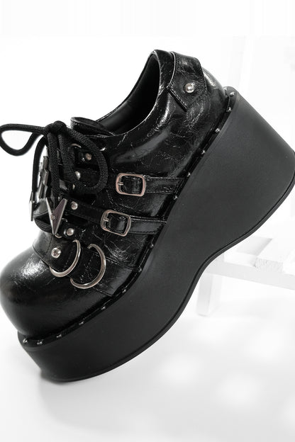 Y2K Punk Thick-Soled Leather Shoes