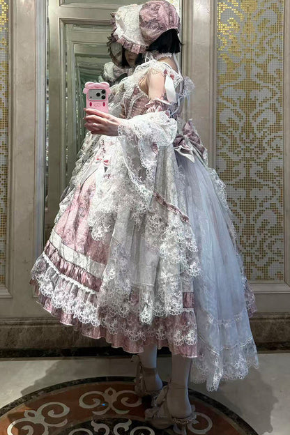 Detachable Sleeve Floral Lolita Dress Set
