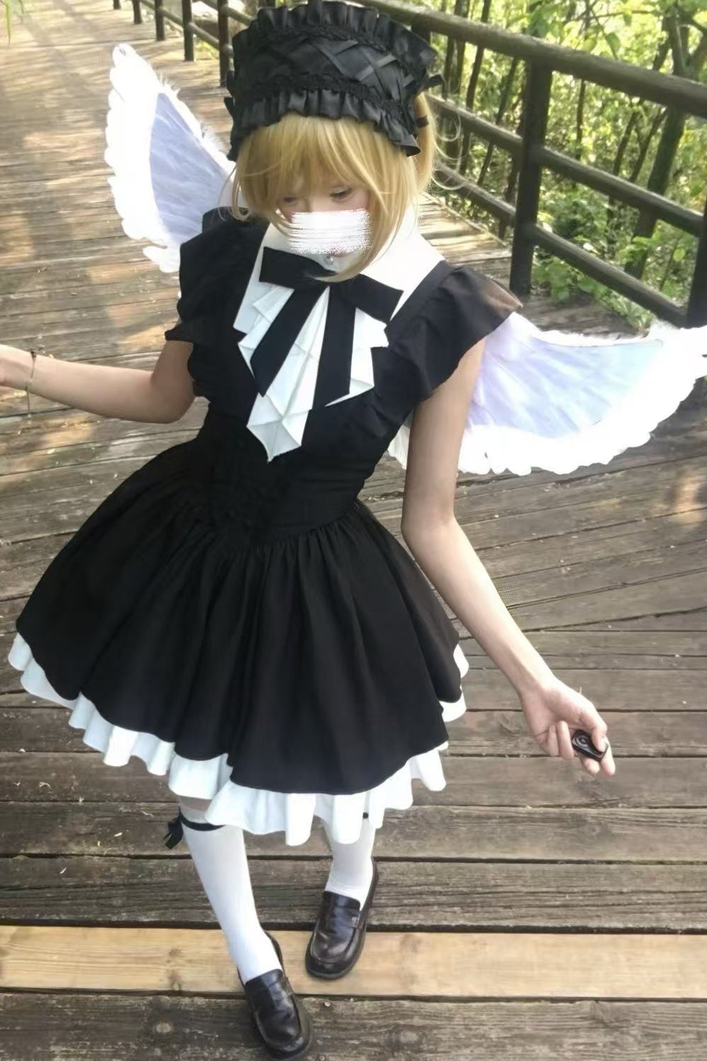 Black Ruffle Sleeve Dress Set-Up