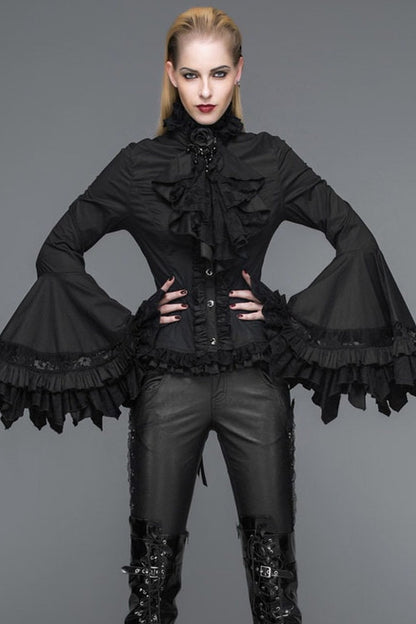 Gothic Flared Princess Sleeve Blouse