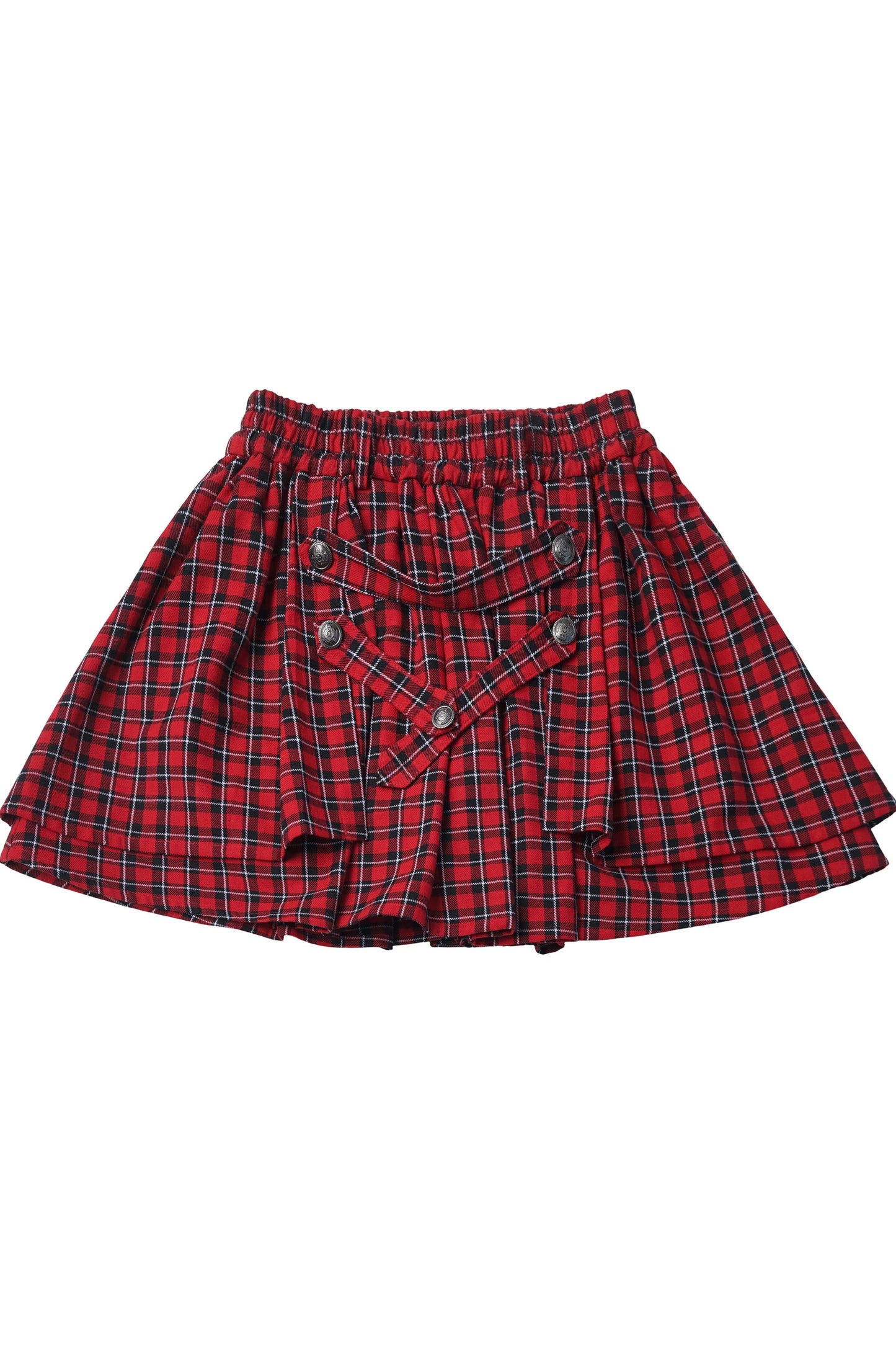 Rot-gelbes Kontrast-T-Shirt mit Hose und Rock als Set