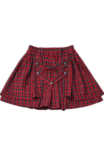 Rot-gelbes Kontrast-T-Shirt mit Hose und Rock als Set