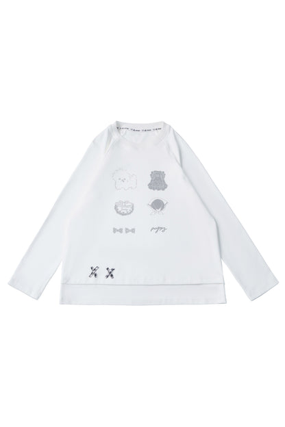 Completo top a maniche lunghe e pantaloni con stampa cucciolo e motivo scozzese