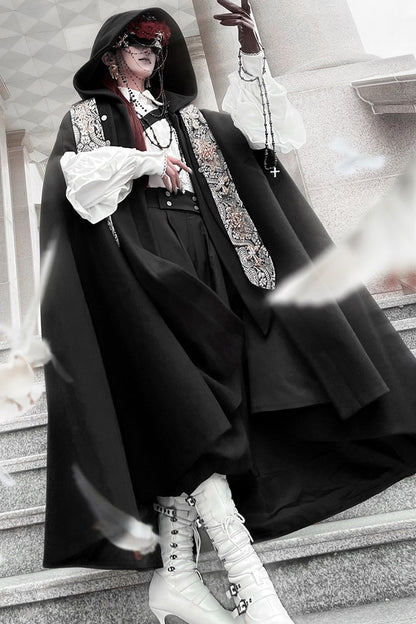 Elegant Oversized Cape Shirt and Trousers Set-Up