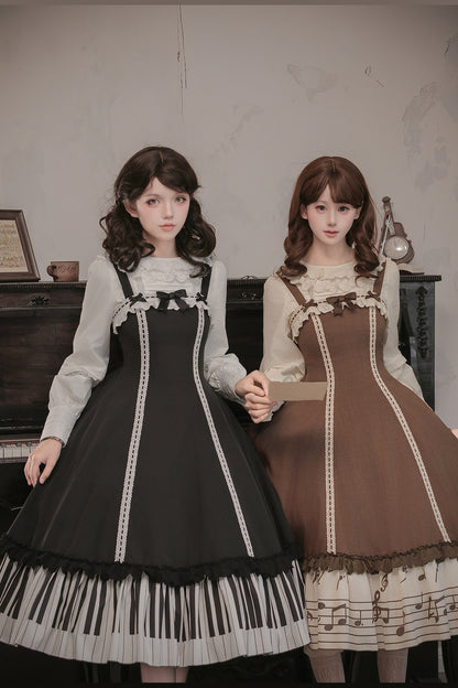 Bedrucktes Rüschenkleid- und Hemd-Set