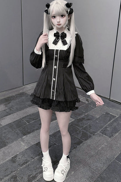 Striped Dress and Shorts Set