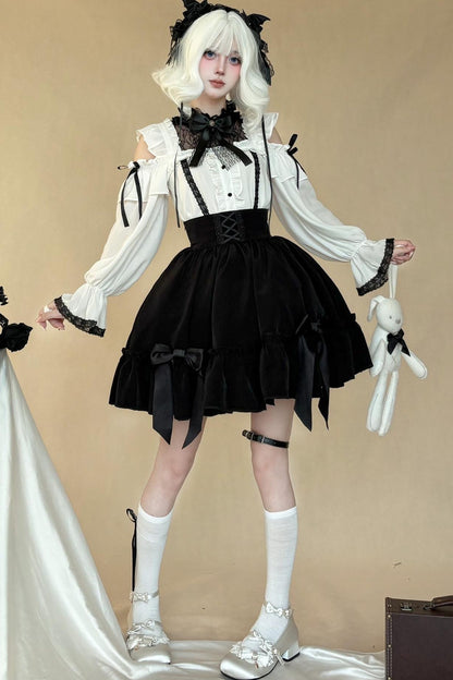 Gothic Lace Shirt + Lace Skirt