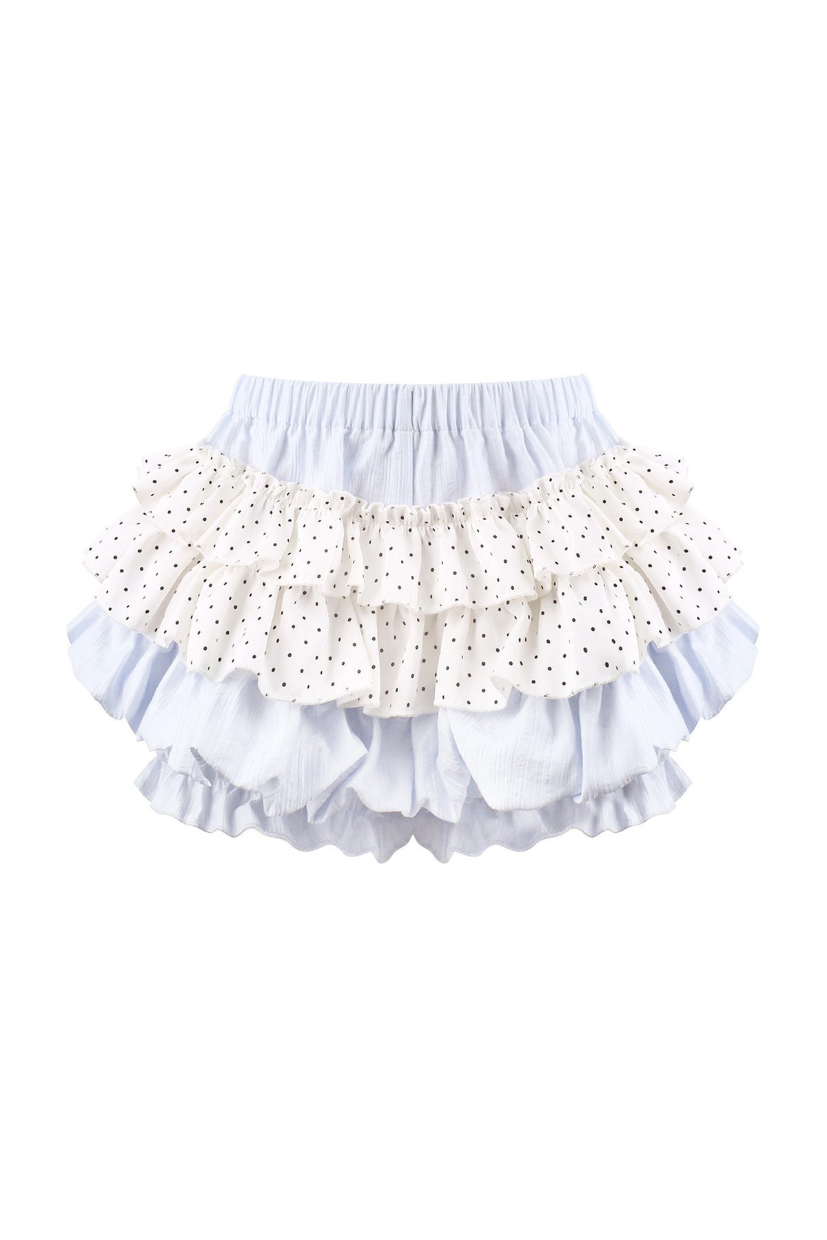 Blue And White Polka Dot Top And Cake Skirt Set-Up