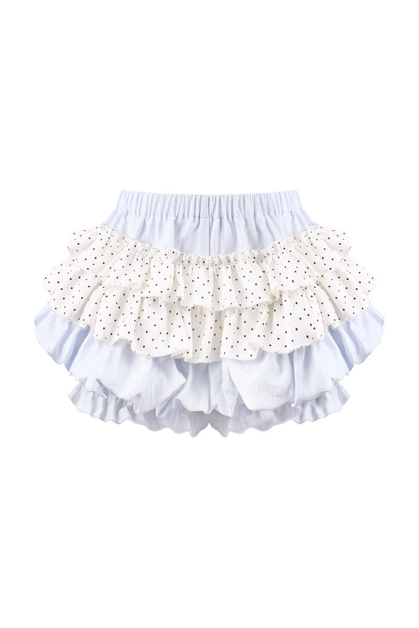 Blue And White Polka Dot Top And Cake Skirt Set-Up