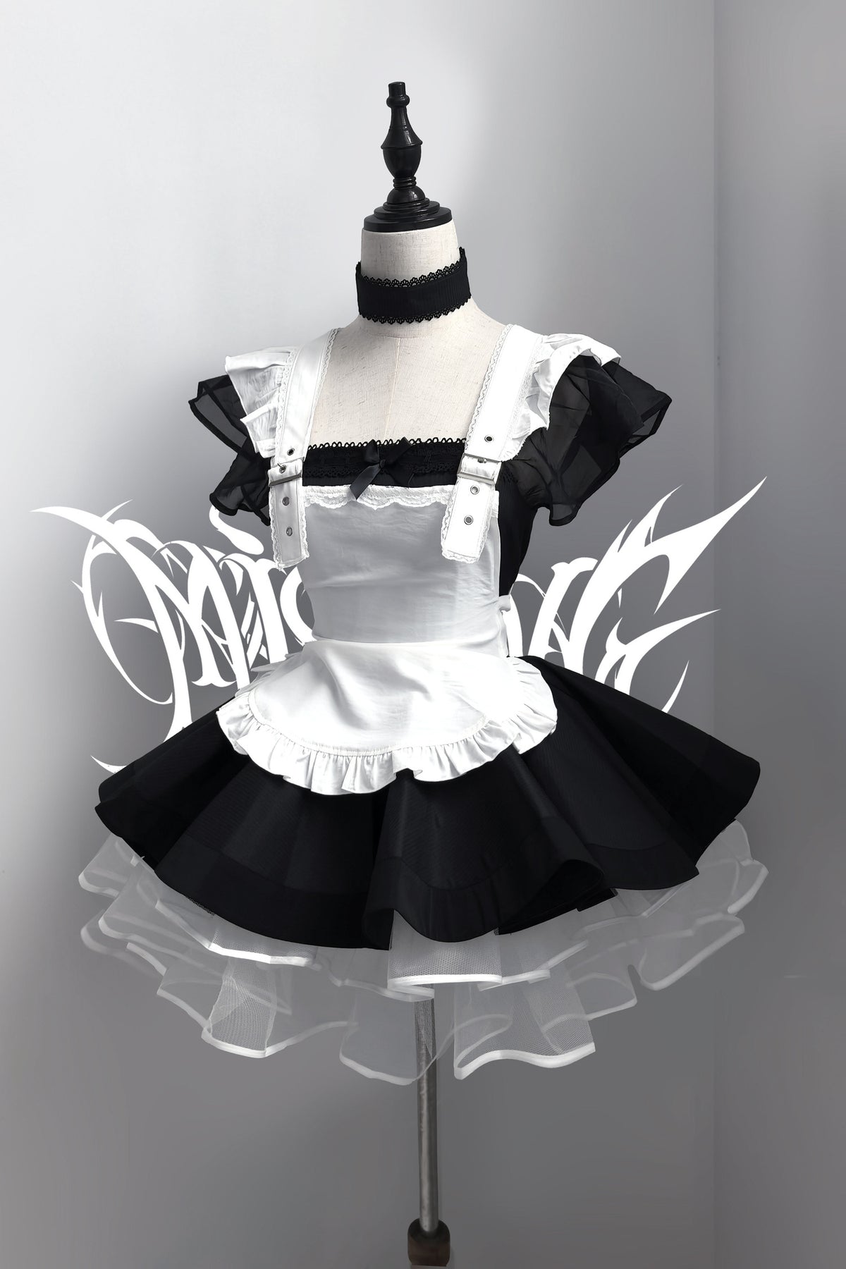 Striped Layered-Look Maid Dress
