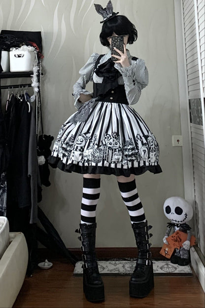 Weird Christmas Doll Bear Jsk Bustier Dress and Shirt Set-Up