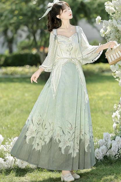 Retro-elegantes mintgrünes China-Set