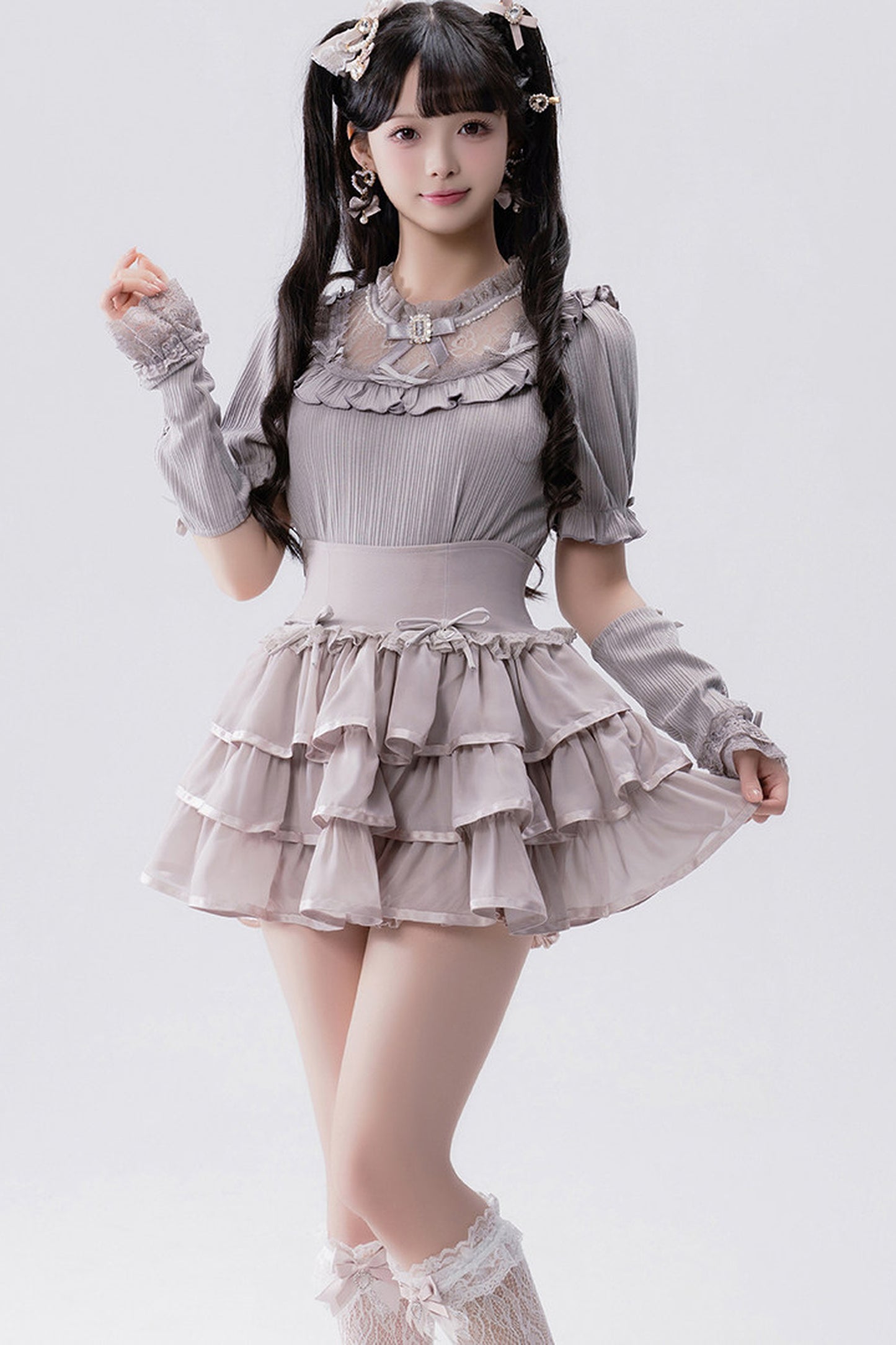 Conjunto idol con volante de estilo muñeca