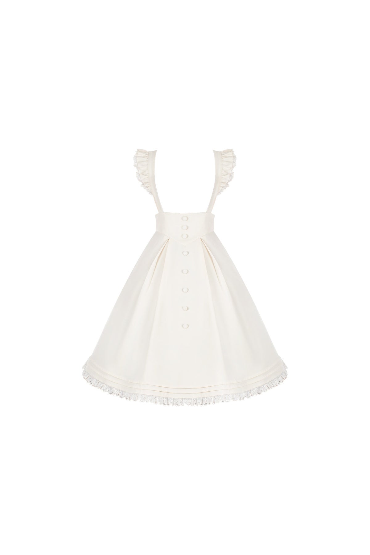 Robe tablier de soubrette à col montant