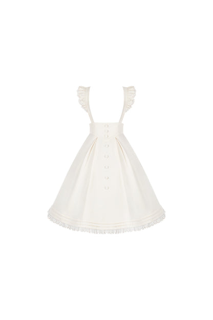Robe tablier de soubrette à col montant