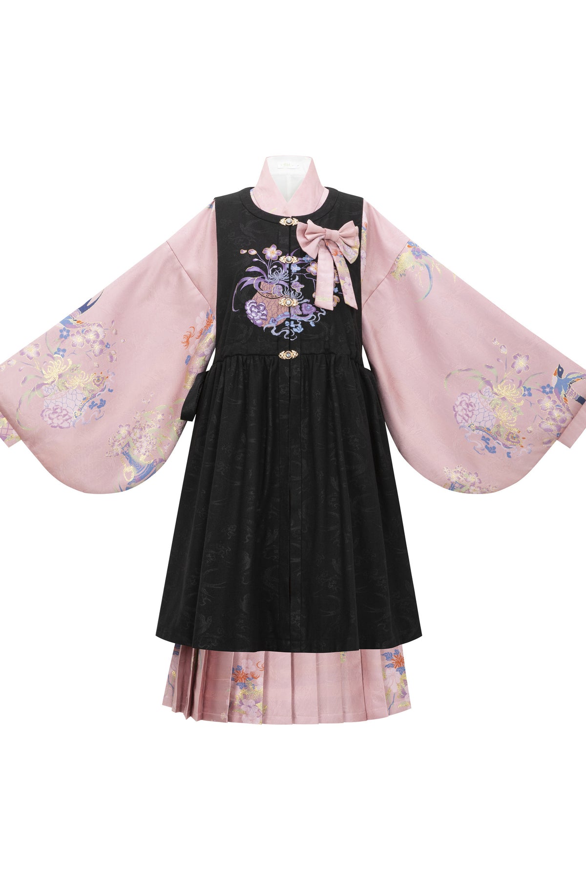 Floral Hanfu Puffy Dress Set