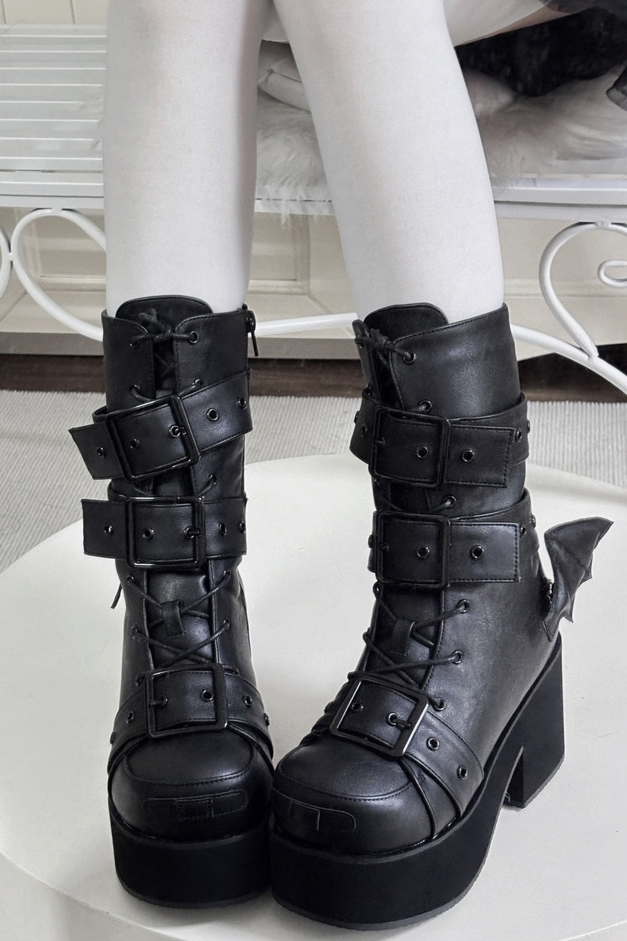 Twin Buckle Platform Boots