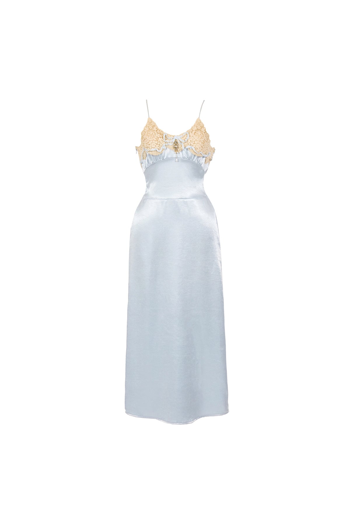Milk Blue Bow Satin Slip Dress
