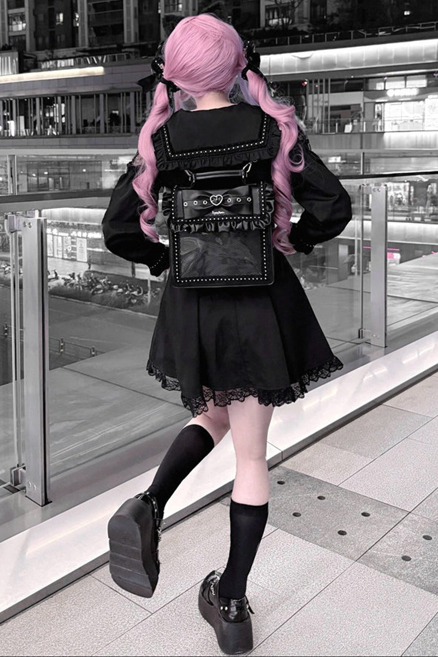 Black Lace Princess Dress+ Bag