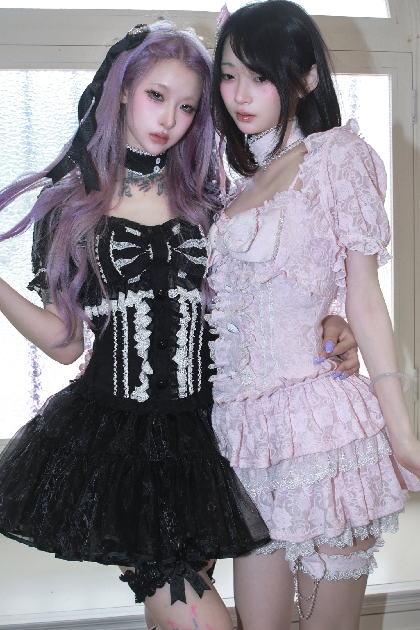 Gothic-Prinzessinnen-Rüschenkleid-Set