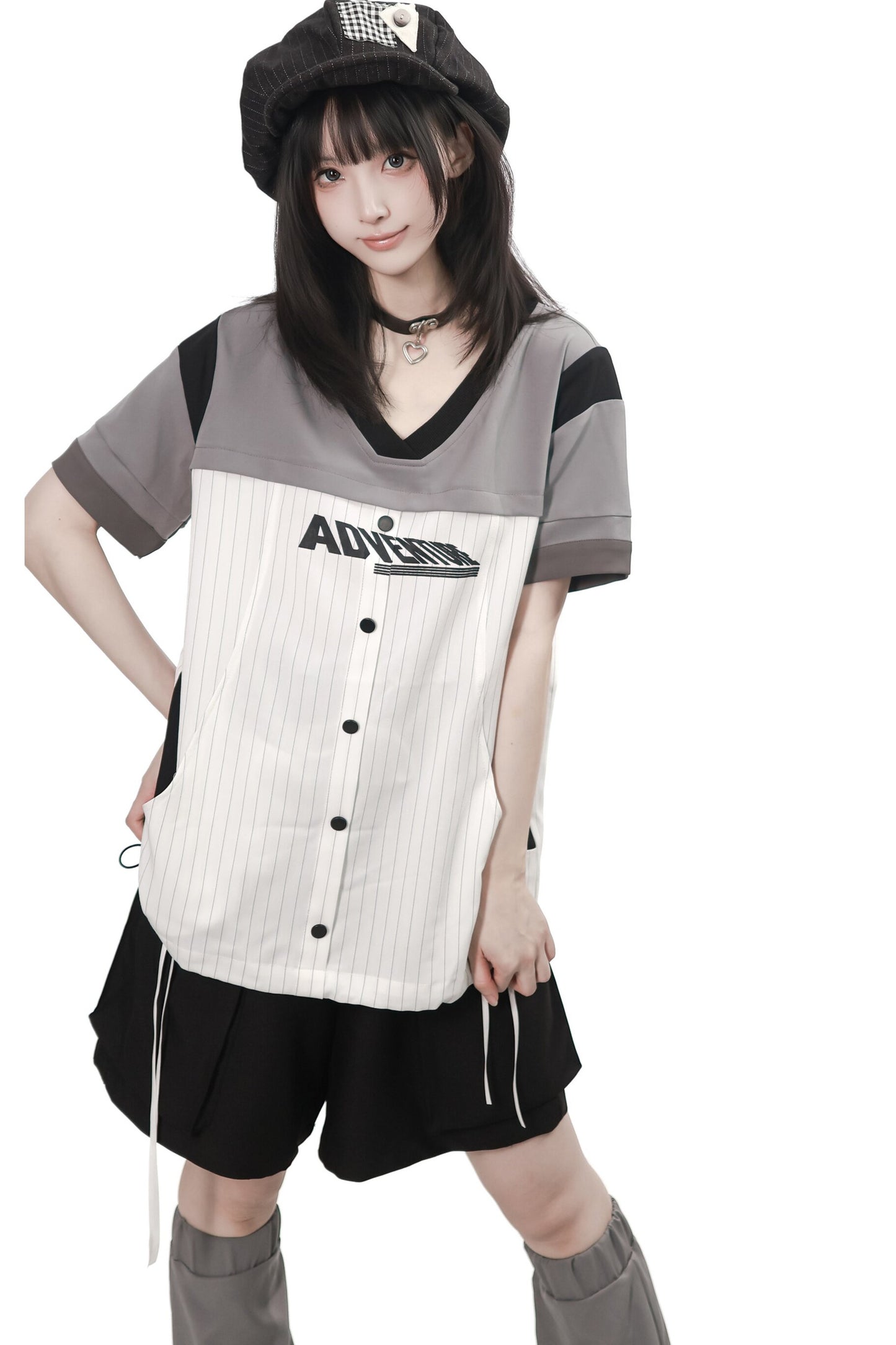 Baseball Patchwork T-Shirt and Pants Set-Up