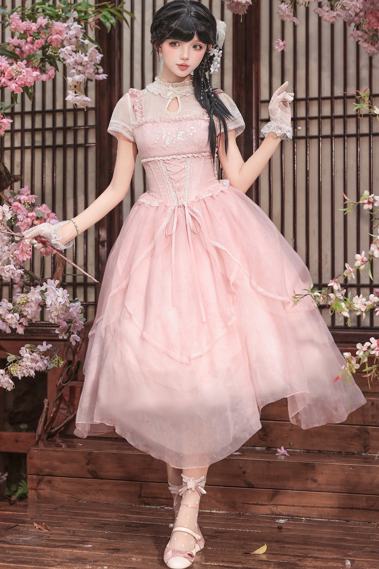 Robe de princesse chinoise romantique + accessoires