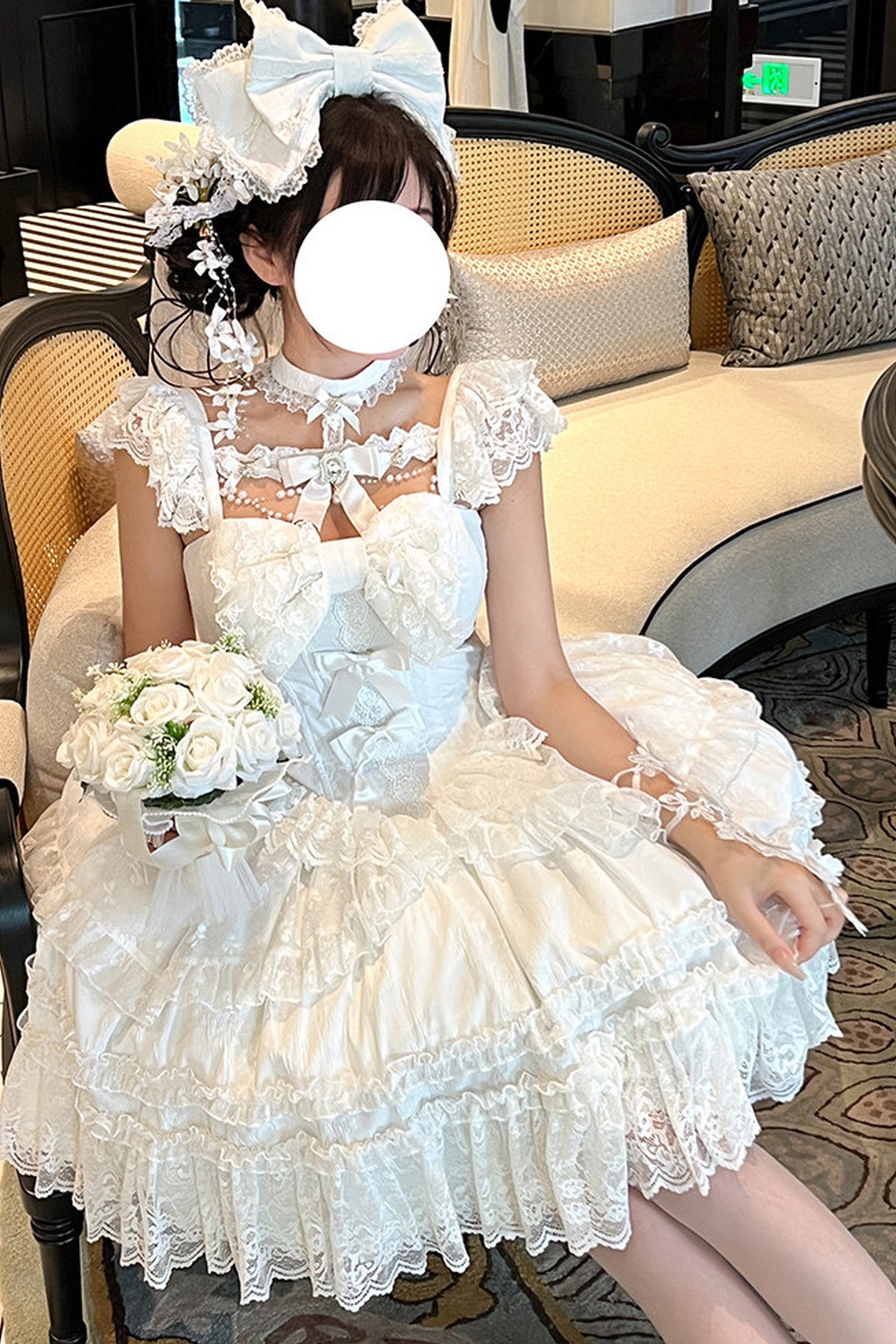 Black & White Angel Bridal Dress