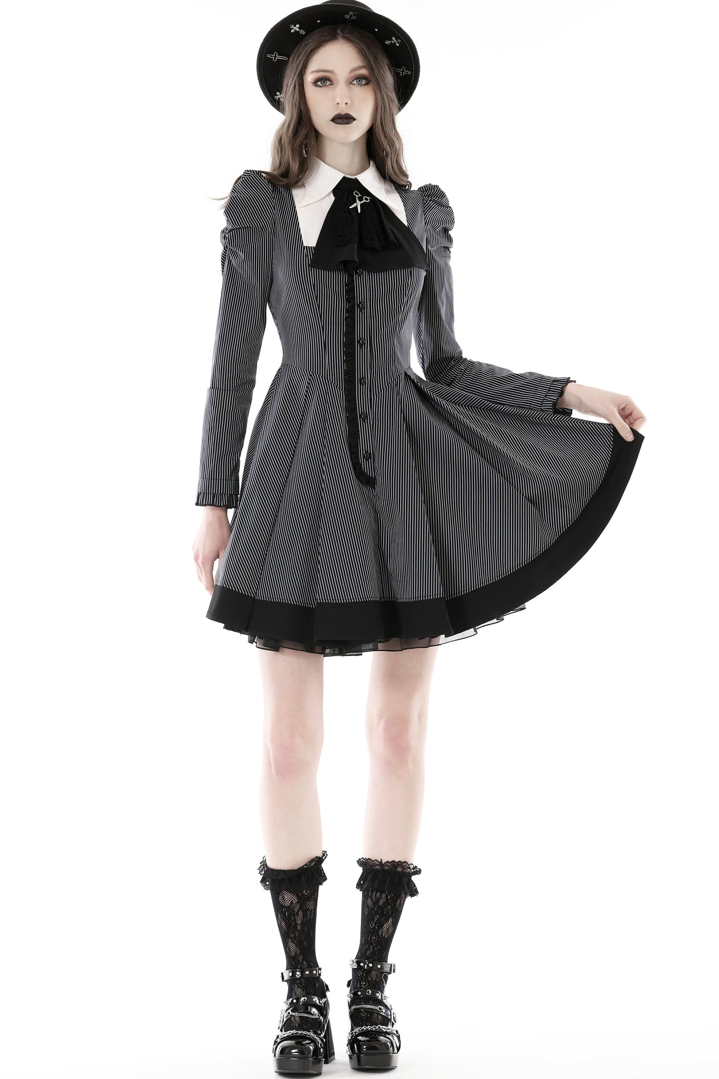 Gothic Lady Striped Dress