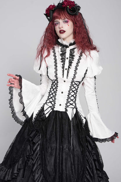 Chemise gothique à laçage et manches princesse