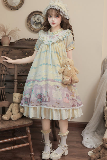 Teddy Bear Print Doll Lolita Dress