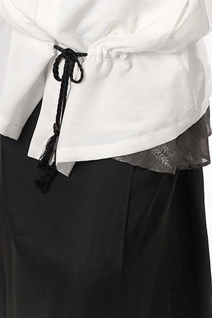 Ensemble veste et jupe au design vert et blanc, nouveau style chinois