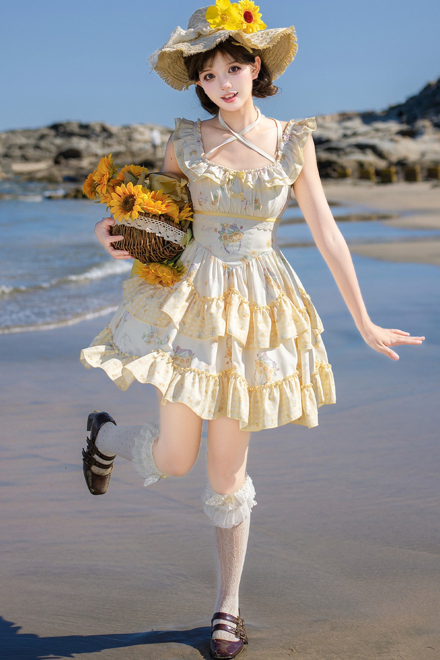 Sunflower Garden Ruffle Dress Set