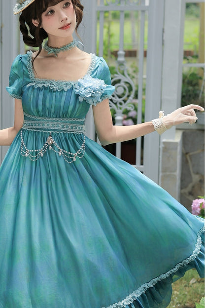 Water Lily Floral Long Dress