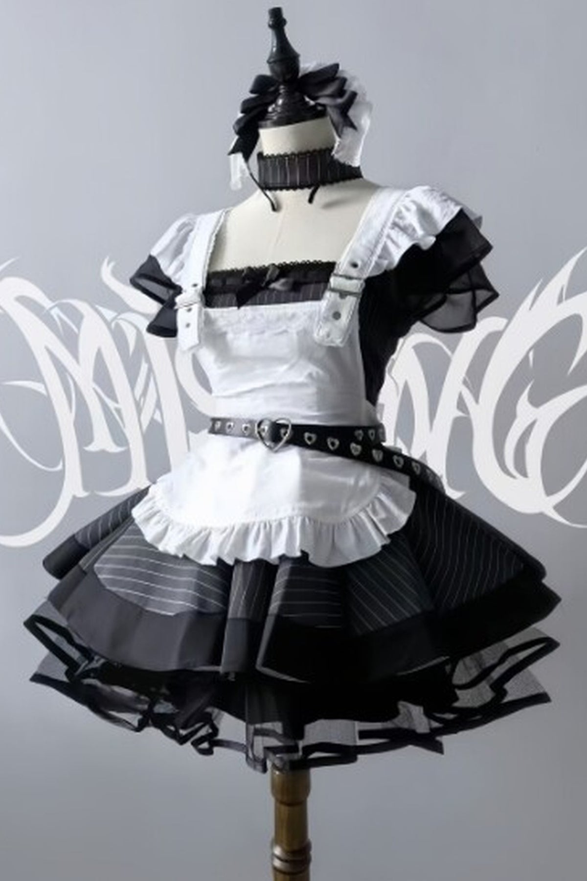 Striped Layered-Look Maid Dress