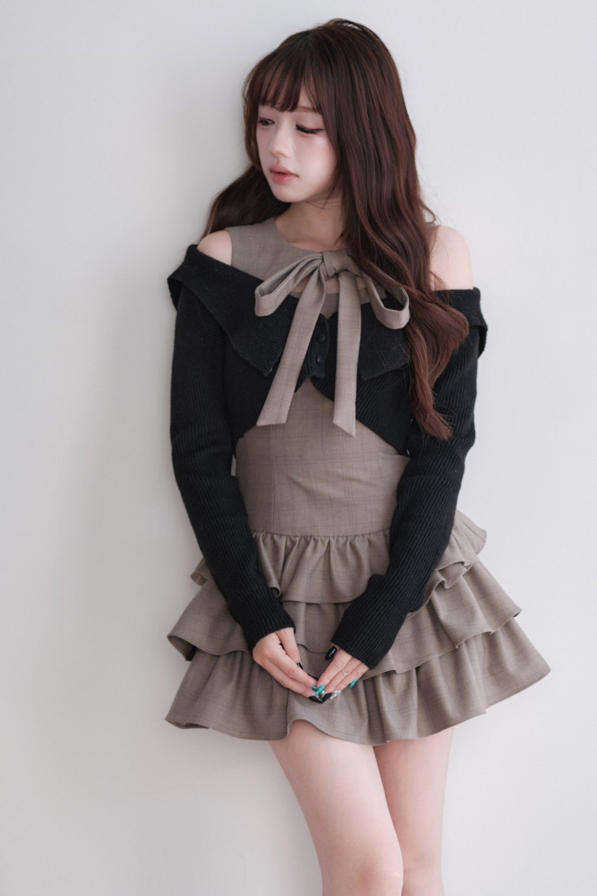 Multi-Layered Knit Top and Dress Set